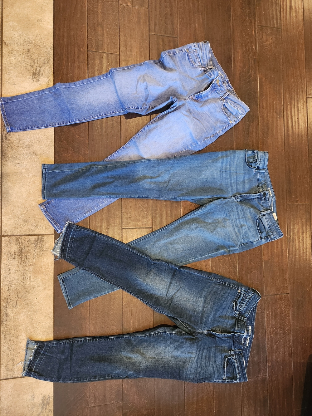 3 Old Navy Women's. Denim Jeans - Light Blue, Medium Blue, Dark Blue